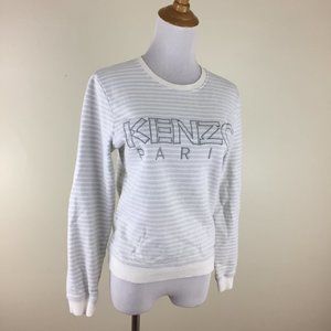 KENZO Paris Silver Large Logo Subtle Striped Shirt